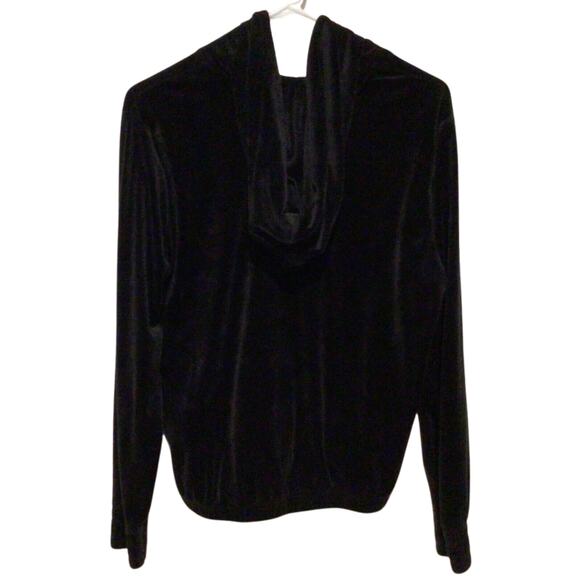 Fila Women's Black Velour 1/2 Zip Pullover Hoodie Sweatshirt Size Small - Picture 4 of 5